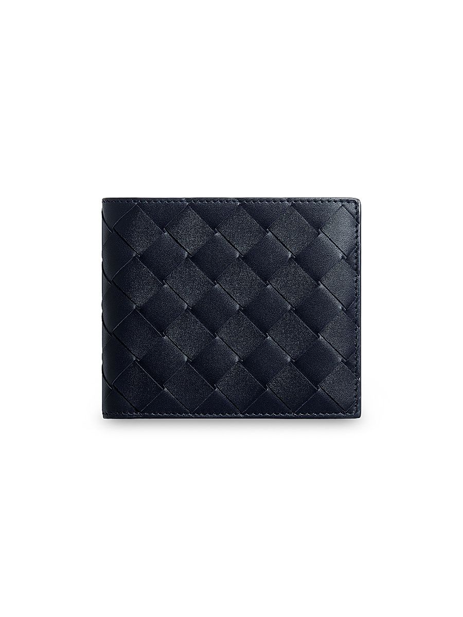 Men's Leather Bifold Wallet - Midnight Basalt