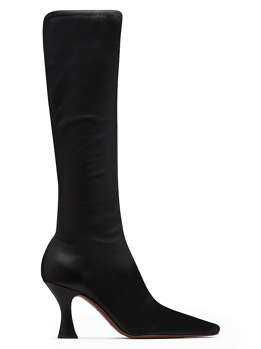 Women's Ran 80MM Under-the-Knee Suede Boots - Black - Size 10