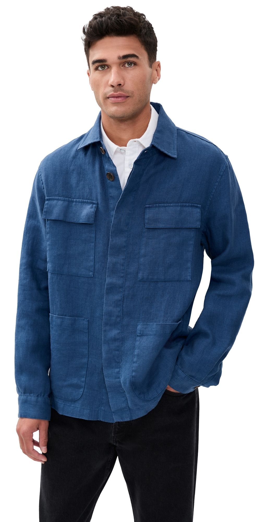 Alex Mill Jared Work Jacket In Linen French Navy L