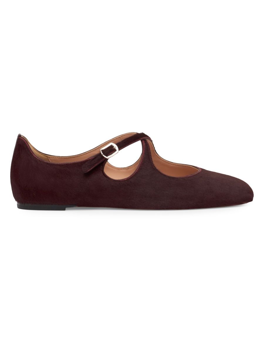 Bally Women's Beliska Crossed-Strap Ballerina Flats - Syrah - Size 6