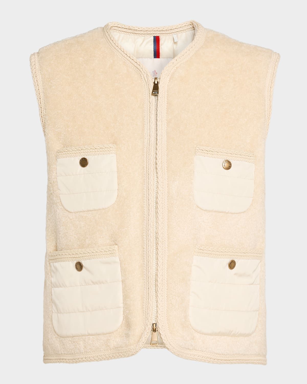 Mimosas Braided Trim Teddy Down Vest