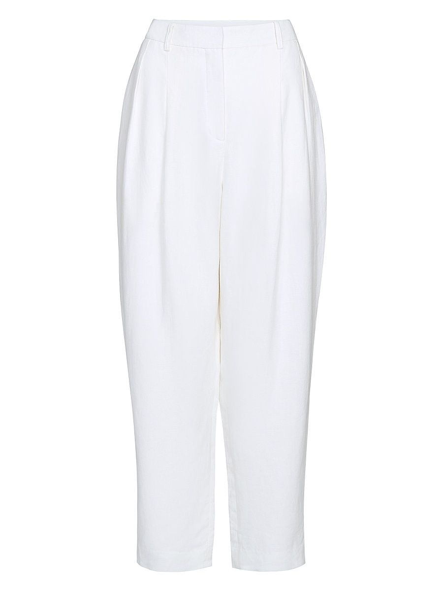 Women's Mila Relaxed Linen Trousers - Ivoire - Size XL