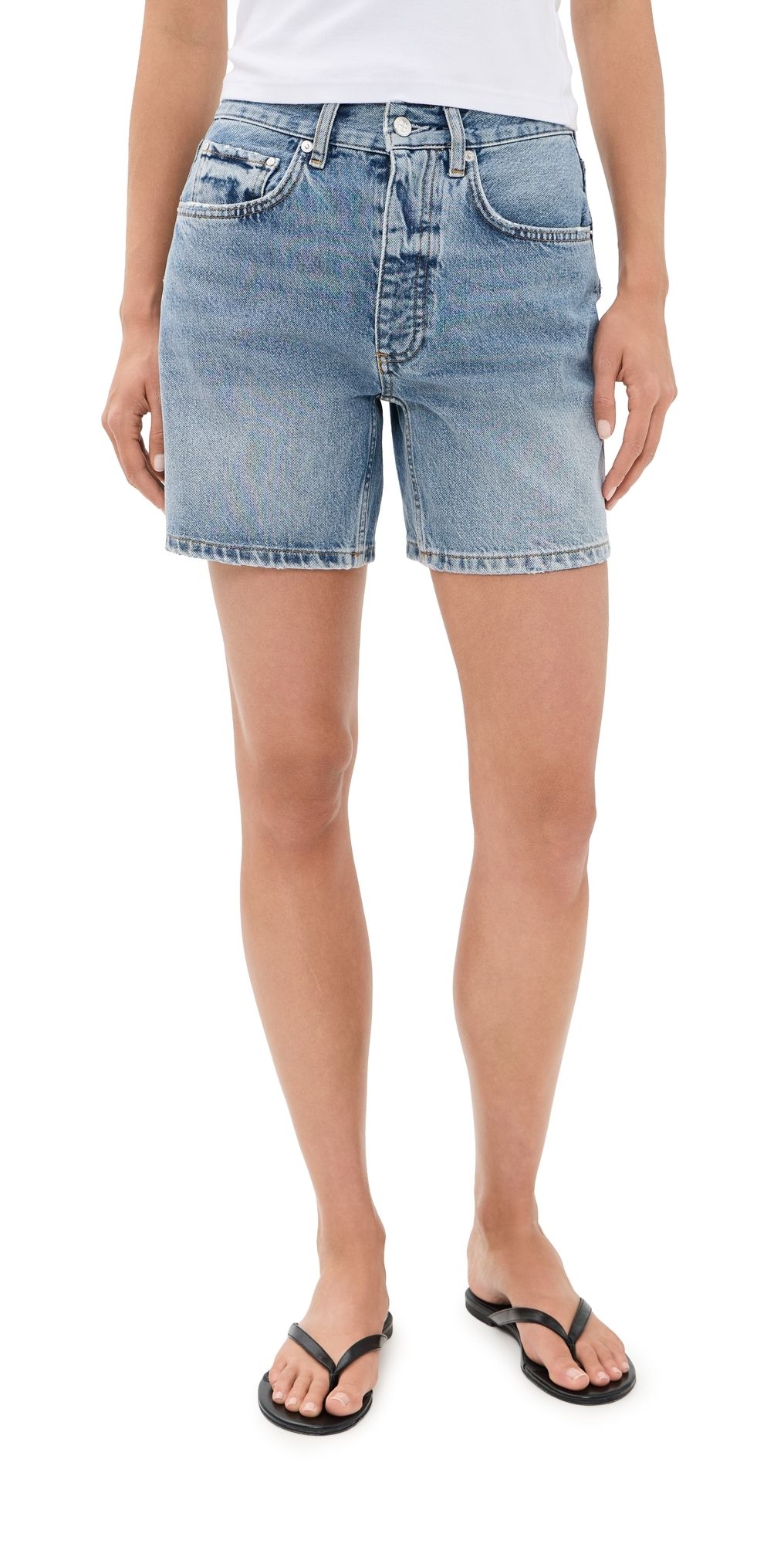 ANINE BING Delaney Denim Shorts Arbor Blue 32
