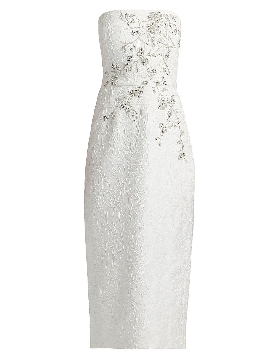 Women's Sadie Embellished Lace Strapless Cocktail Dress - Ivory - Size 4