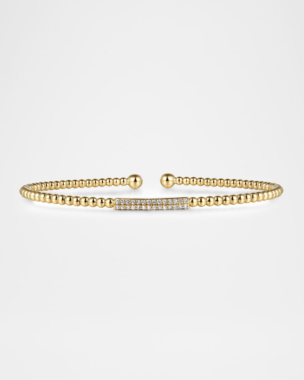 14K Gold Bujukan Bead Bangle with Diamonds