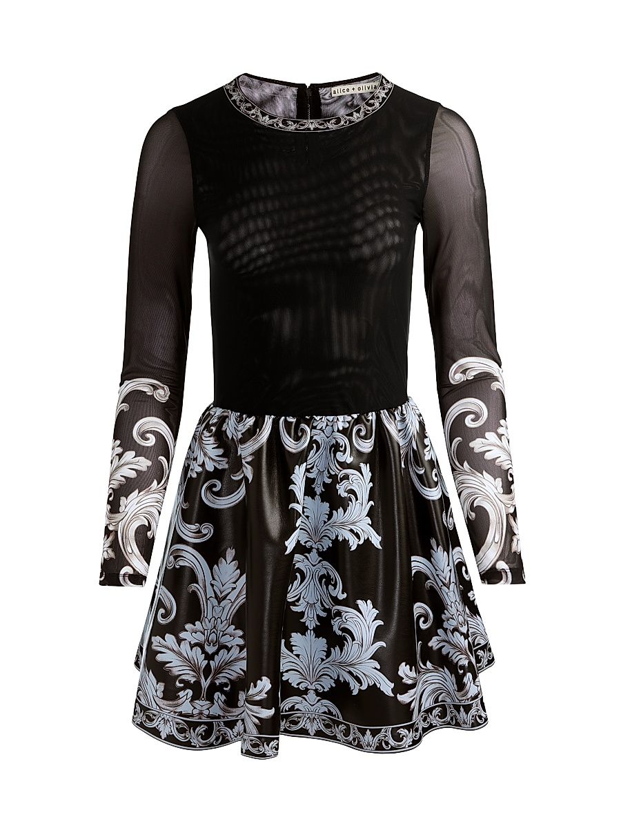 Women's Chara Mixed-Media Minidress - Winters Tale - Size 14