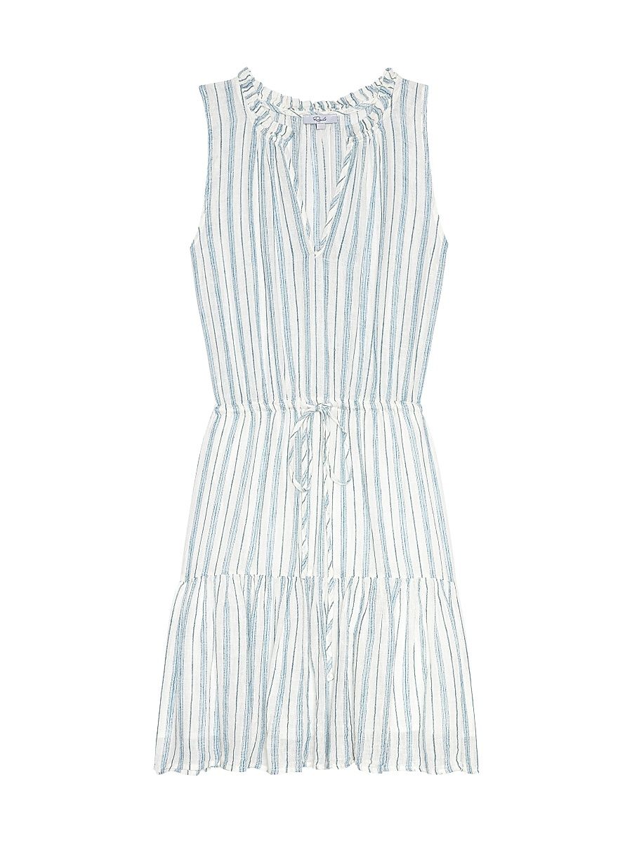 Women's Albany Striped Linen-Blend Minidress - Windward Stripe - Size XL