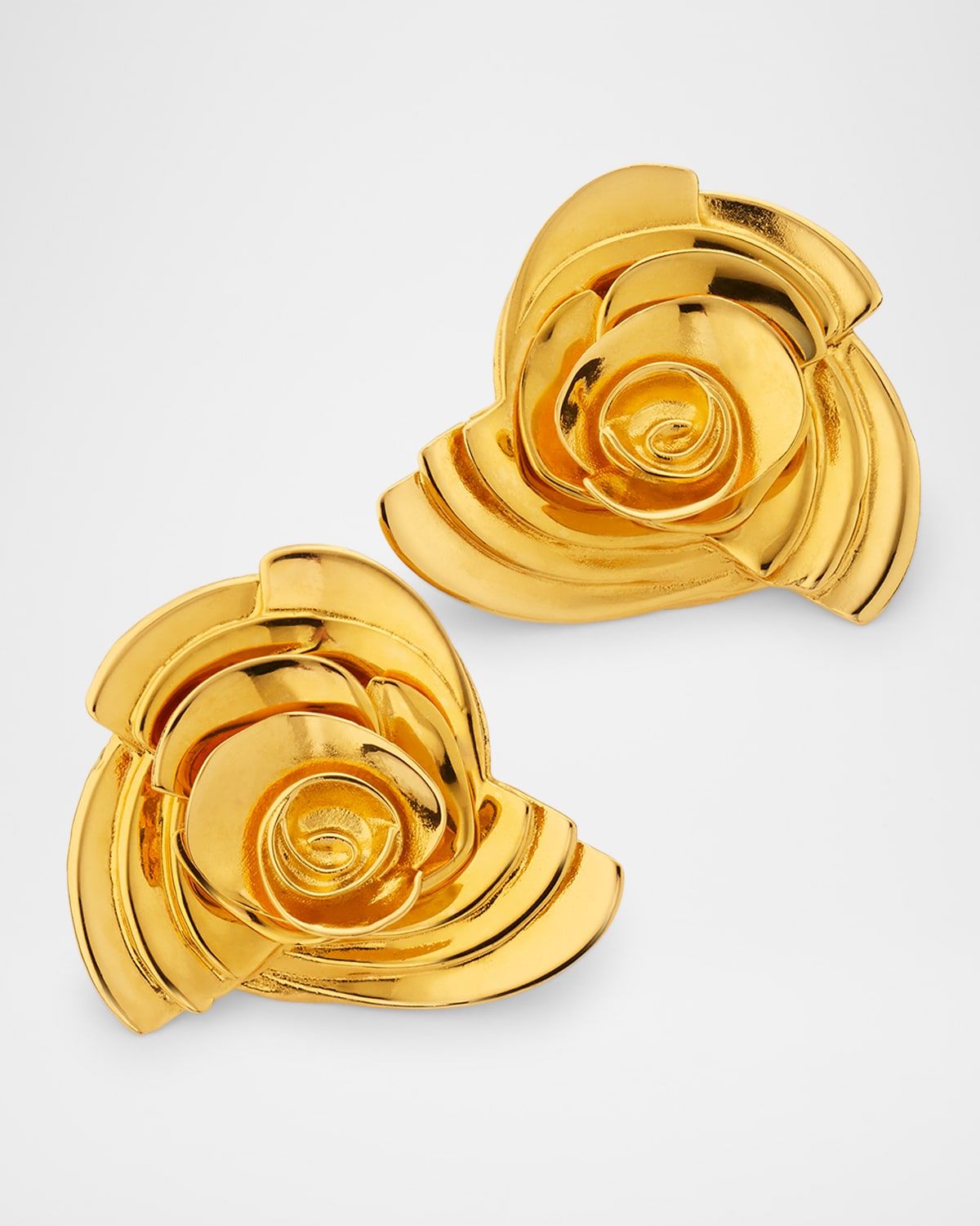 Geometric Rose Stud Earrings