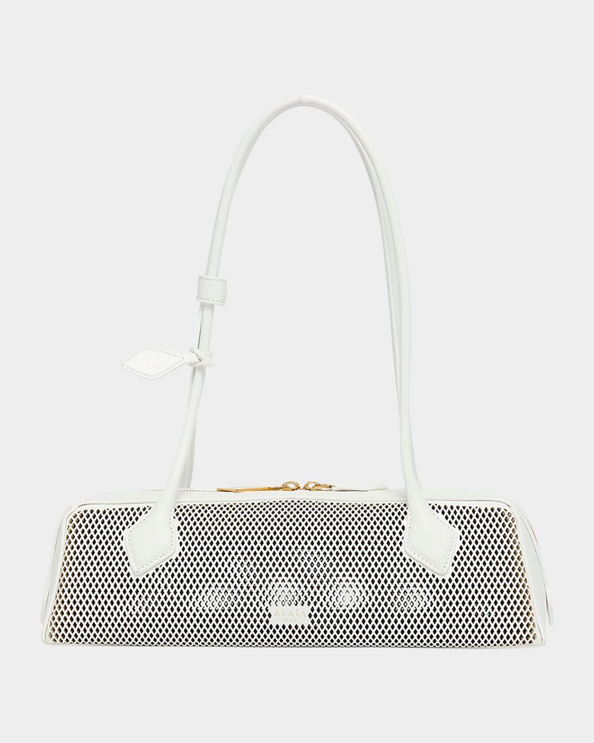 Le Teckel Medium Shoulder Bag in Fishnet Leather