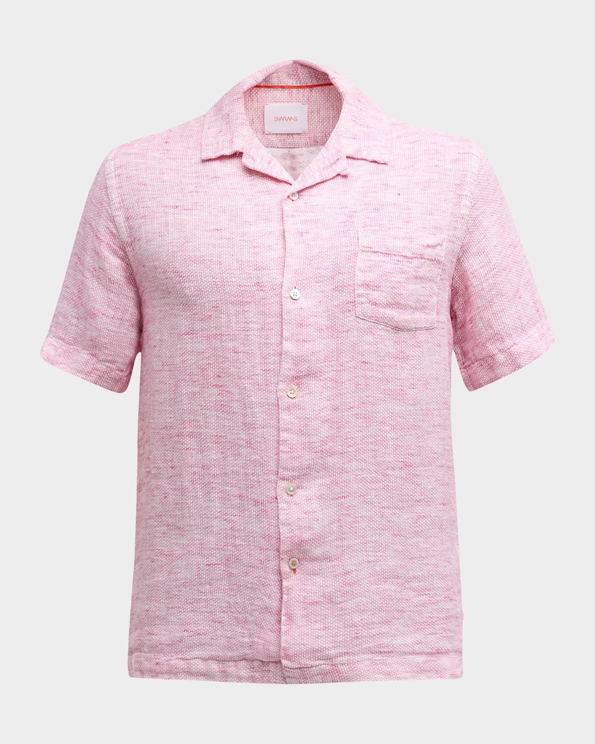 Men & apos;s Capri Linen Micro-Print Short-Sleeve Shirt