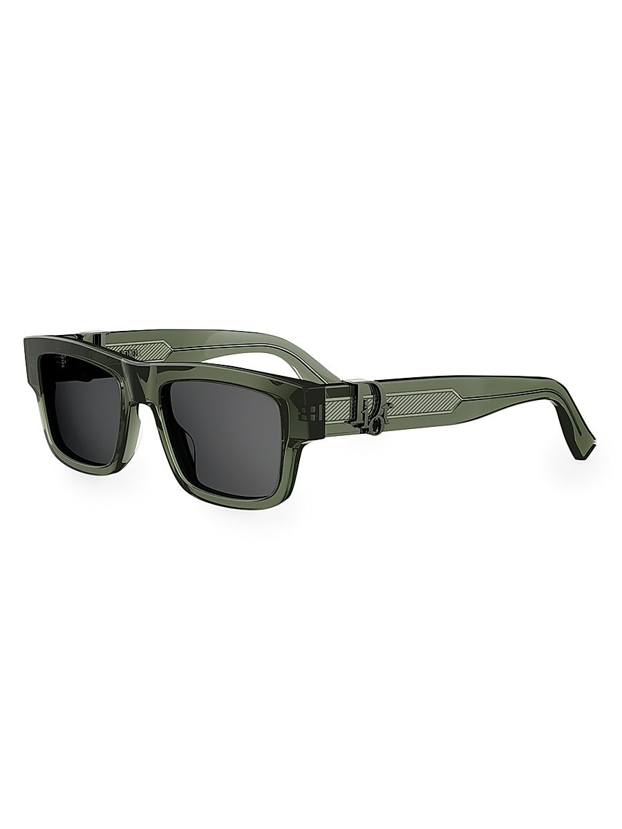 Men's Dior Oblique S3I 52MM Square Sunglasses - Dark Green