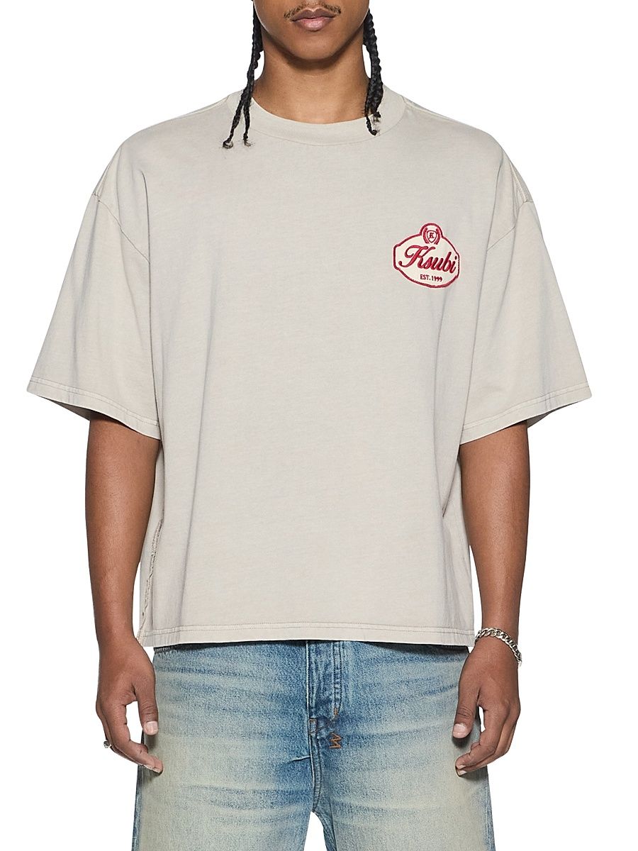 Men's Klasse Halen Logo Cotton Oversized T-Shirt - Grey - Size XXL