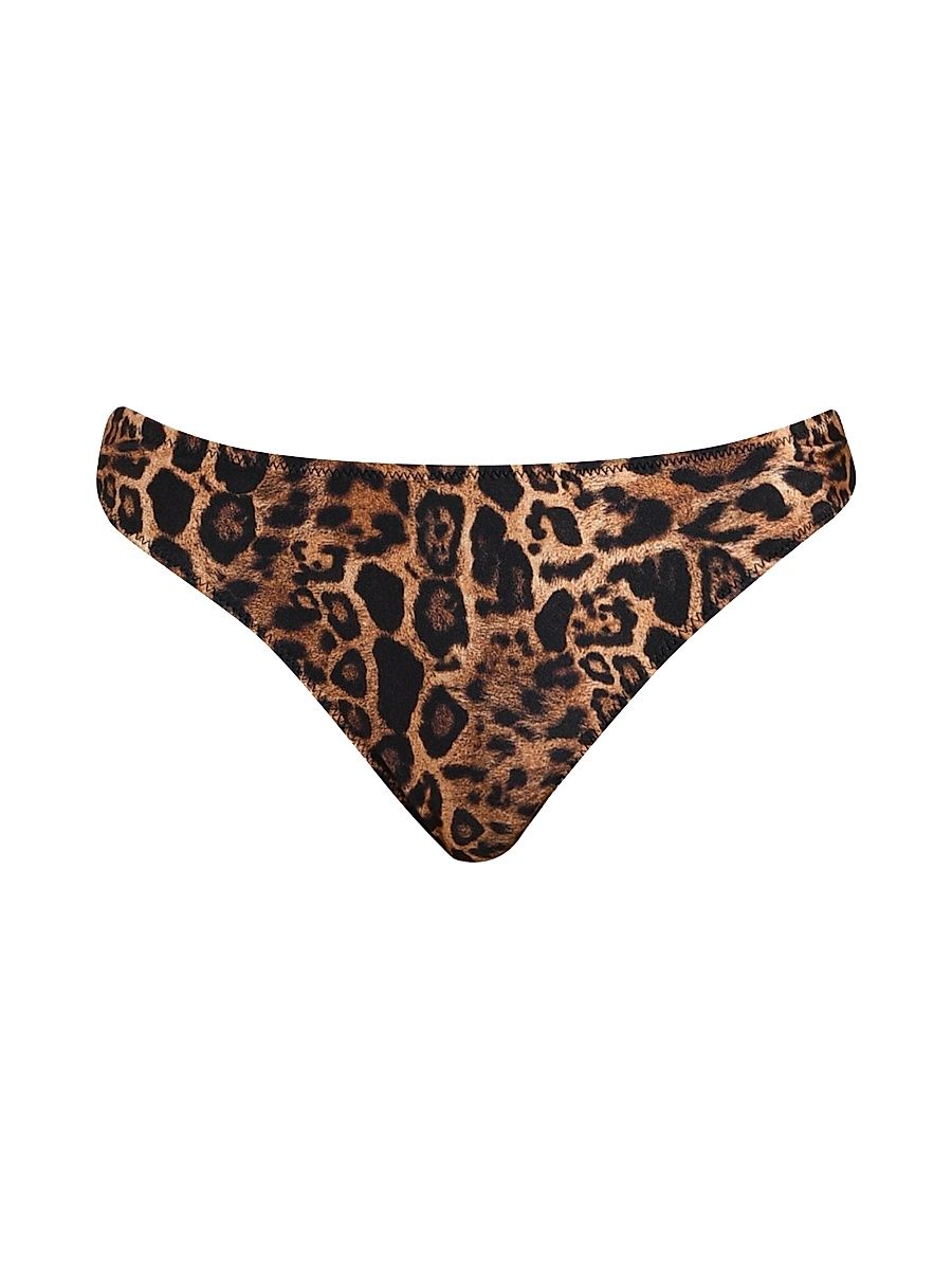Women's Patch Leopard Nicole Bikini Bottom - Natural - Size XL