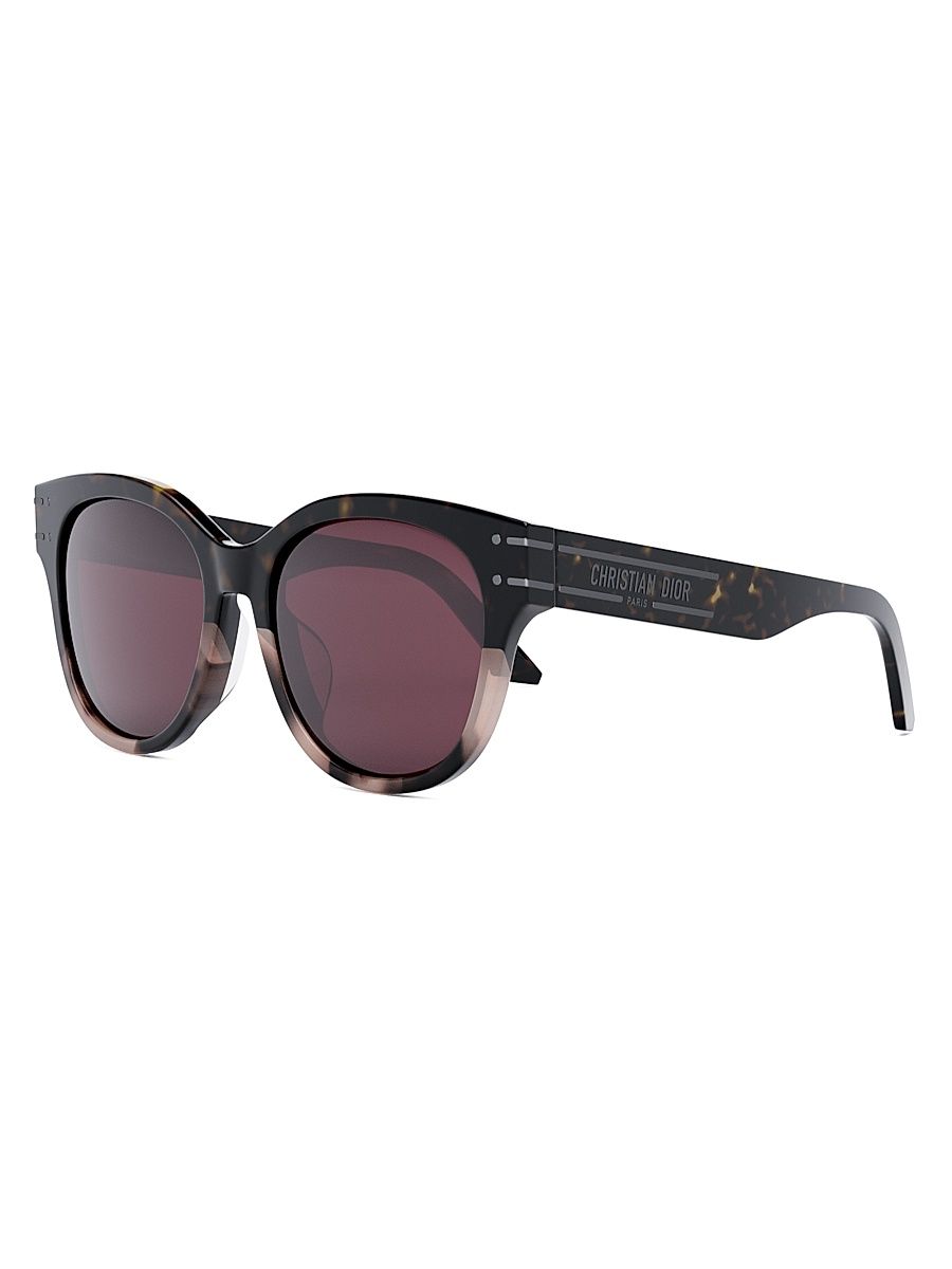 Women's DiorSignature B6F 55MM Butterfly Sunglasses - Dark Havana