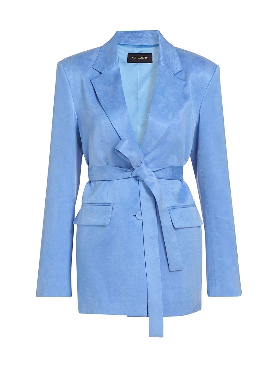 Women's Jessi Tie-Waist Blazer - Blue Jay - Size XXL