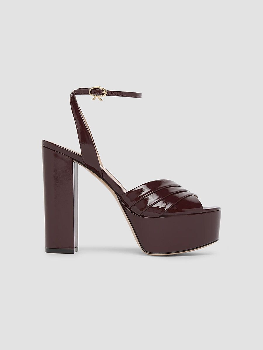 Gianvito Rossi Women's 85MM Leather Platform Sandals - Light Brown - Size 11