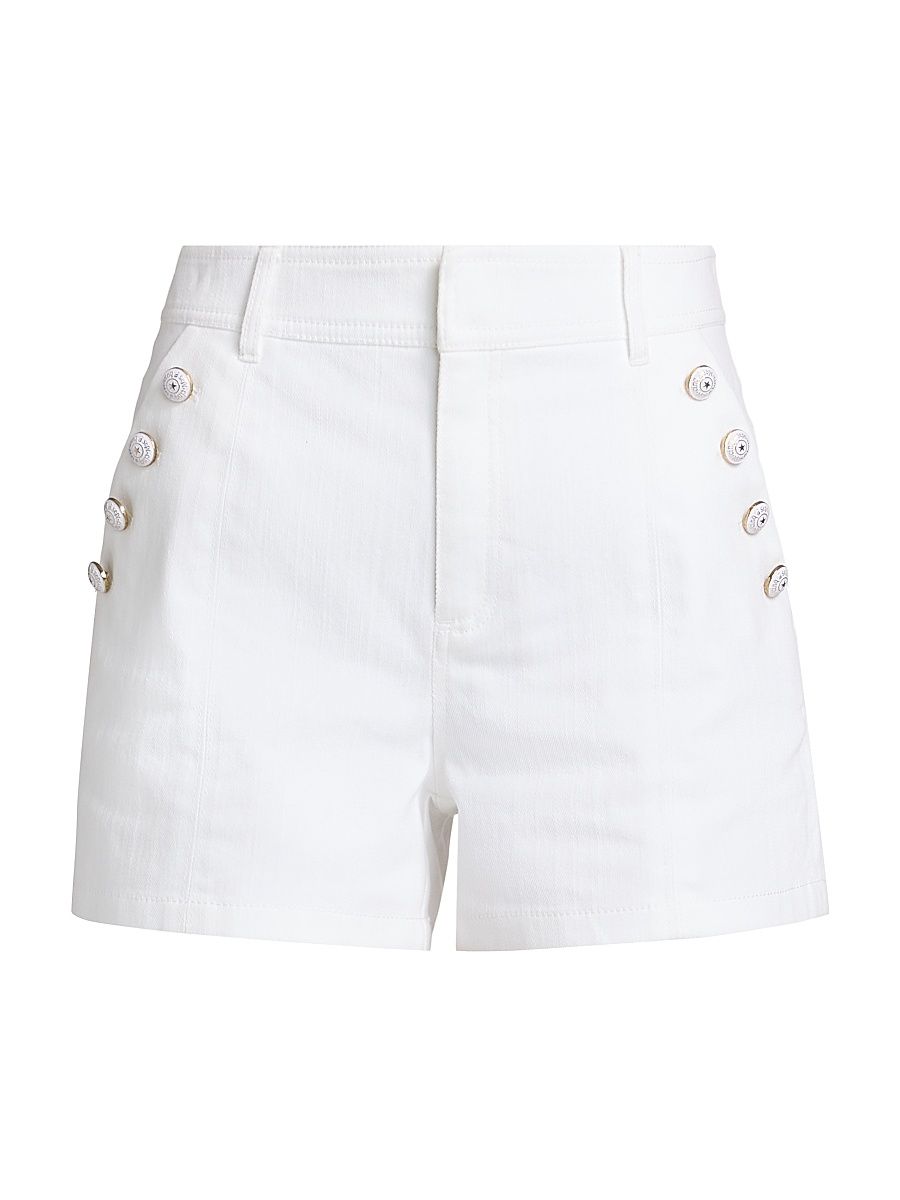 Women's Susie Button-Pocket Denim Shorts - White - Size 12