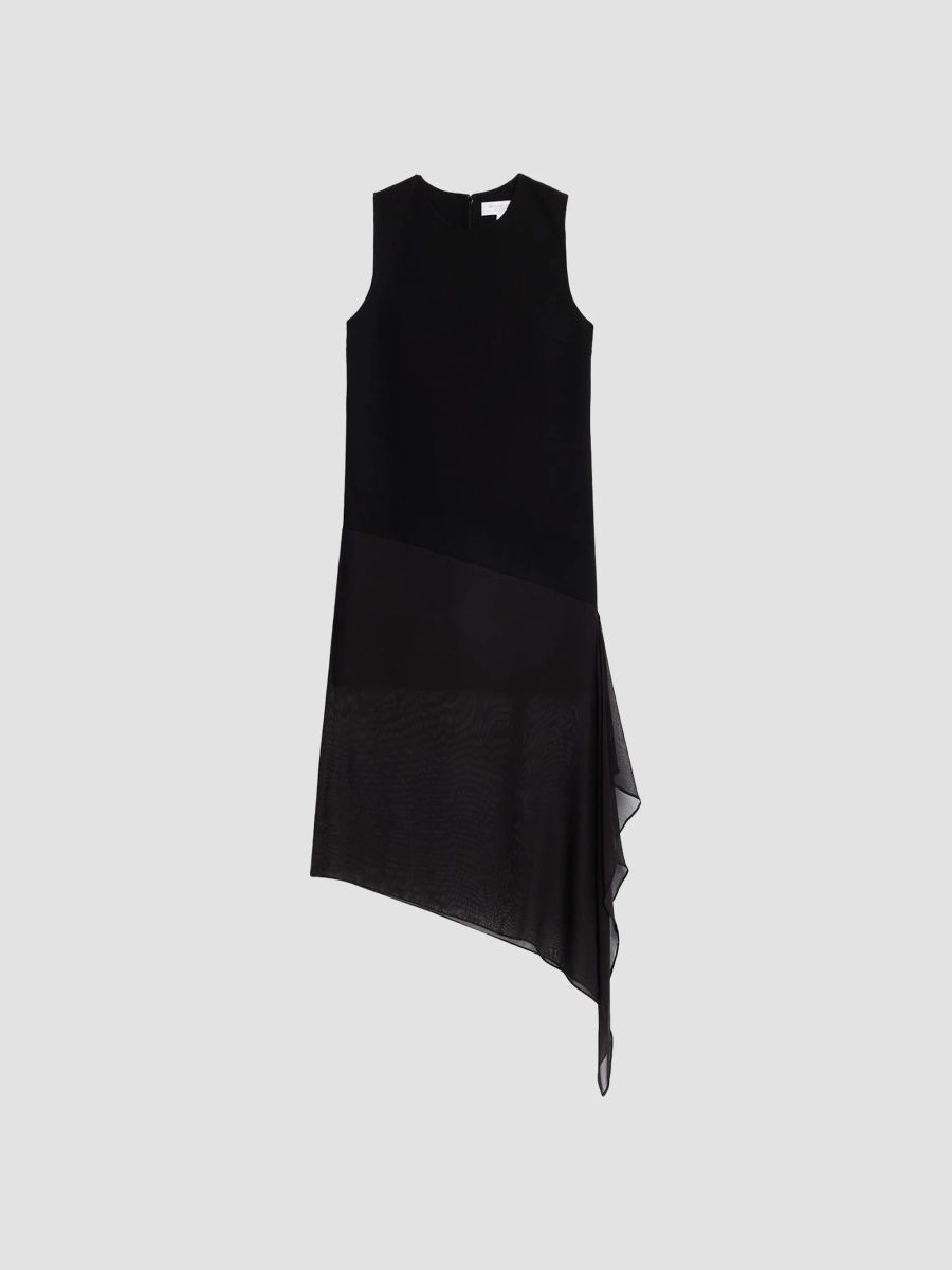 Michael Kors Women's Veiled Stretch-Wool Midi Dress - Black - Size 6