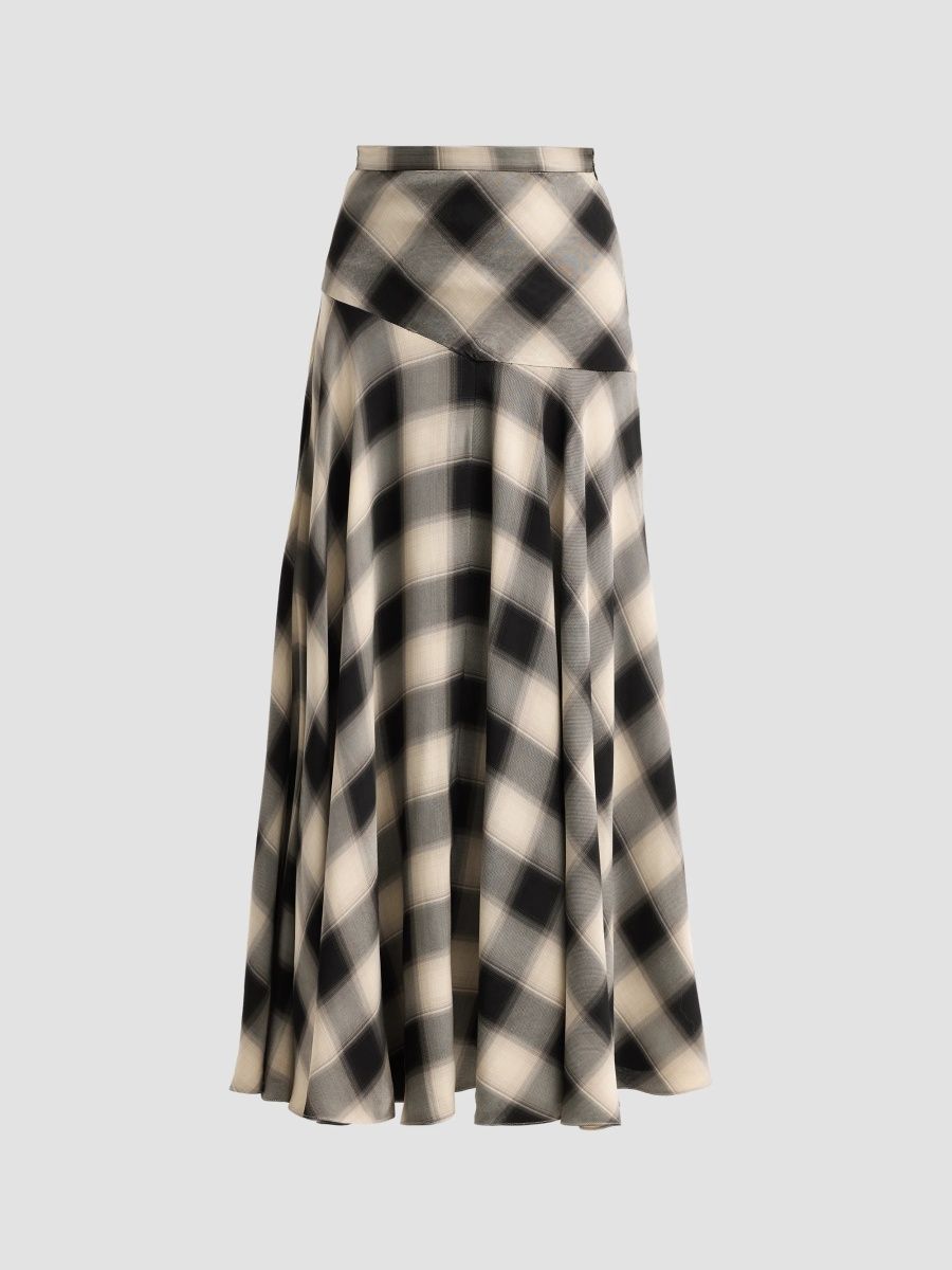 Adam Lippes Women's Tess Ombré Plaid Maxi Skirt - Ombre Plaid - Size 0