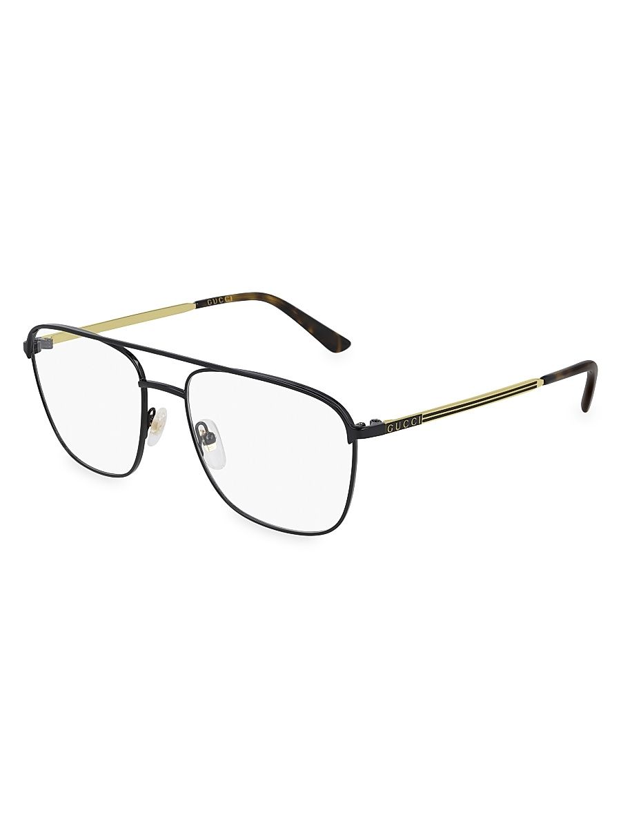 Men's 56MM Optical Glasses - Black Gold