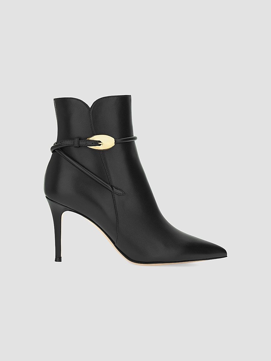 Women's 85MM Nappa Leather Booties - Nero Black - Size 12