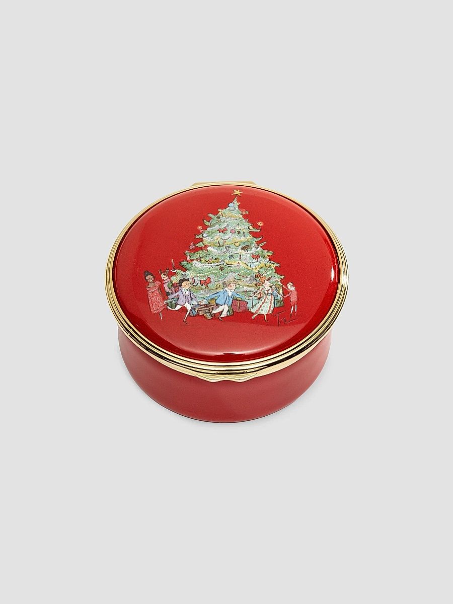 Nutcracker Tree Scene 'O Tannenbaum' Enamel Music Box