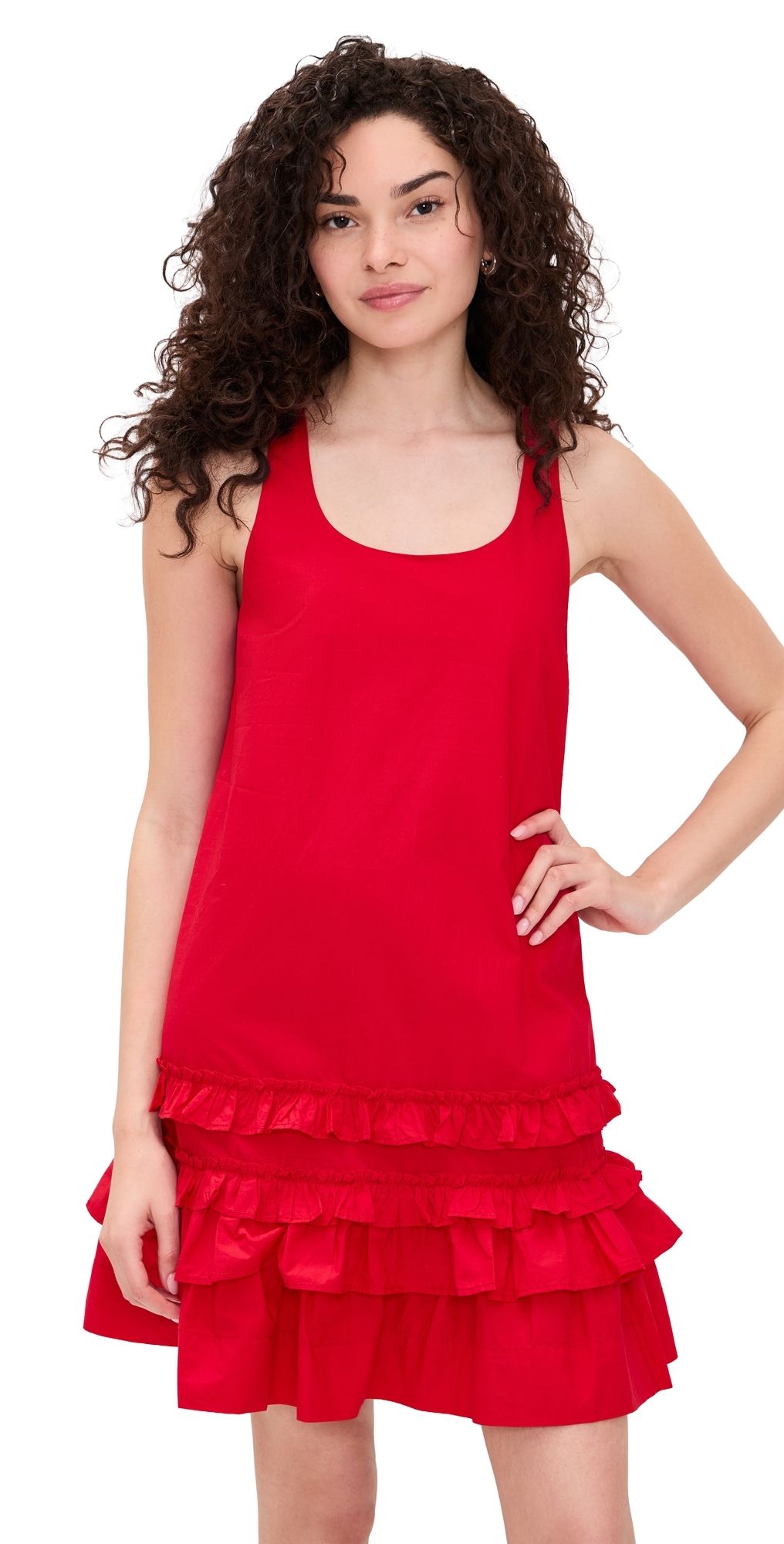 GANNI U Neck Mini Dress Black 44