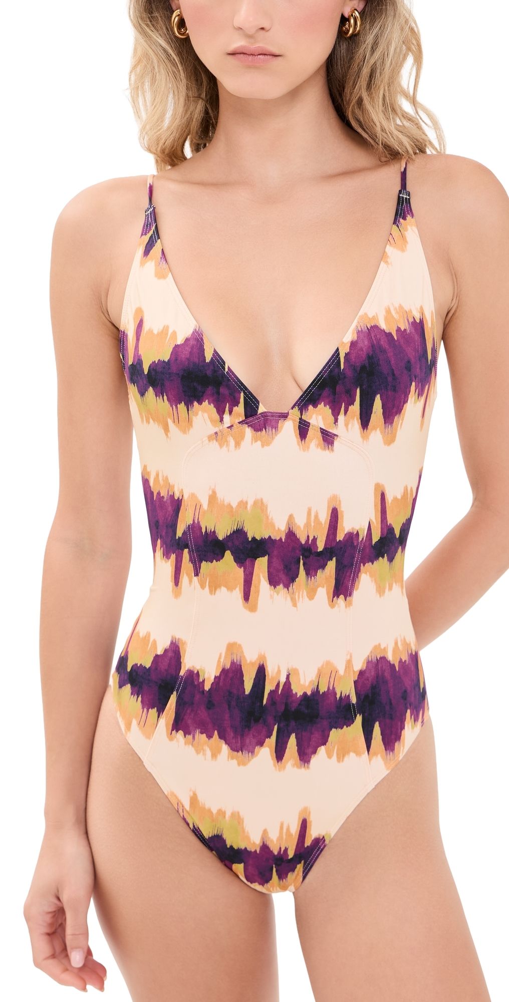 Ulla Johnson Alba Deep V Maillot One Piece Quarry L