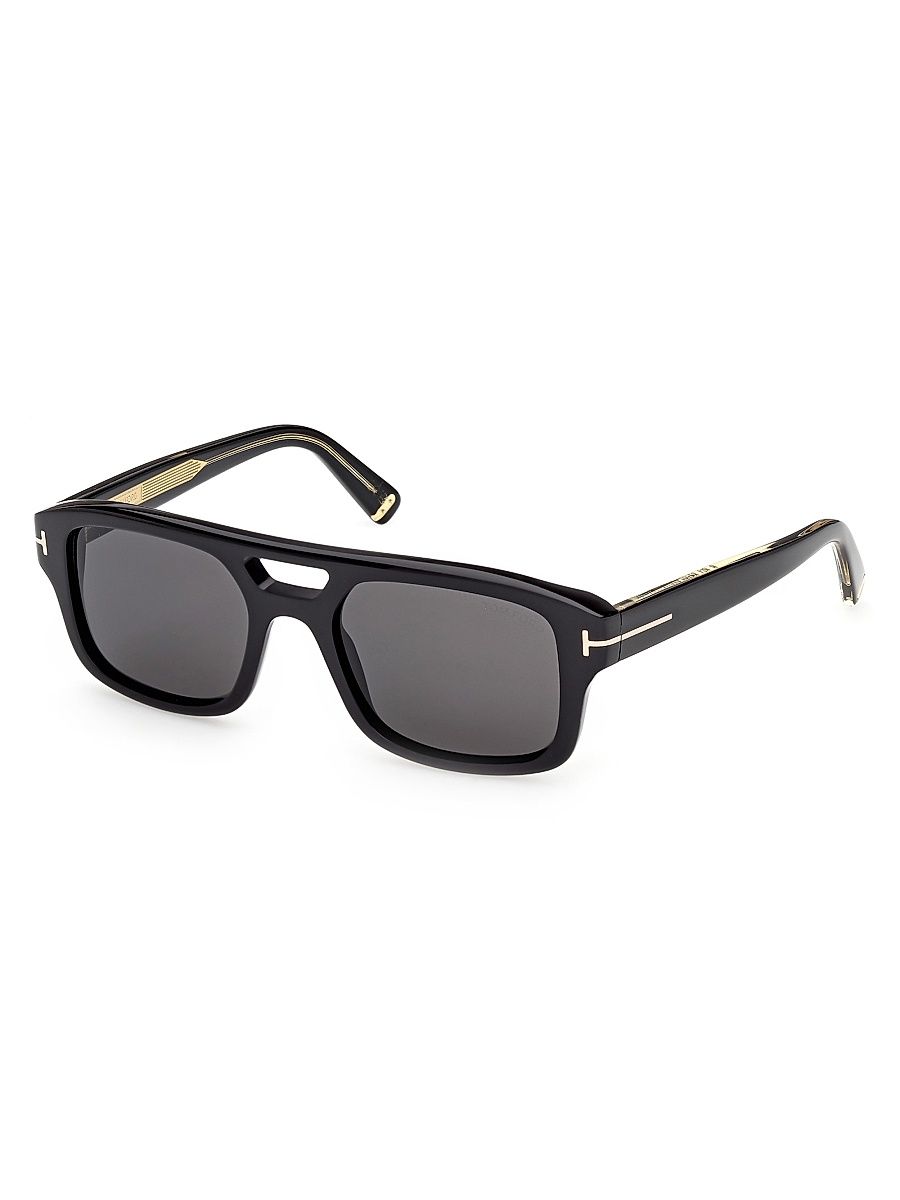 Men's 55MM Logo Square Sunglasses - Black
