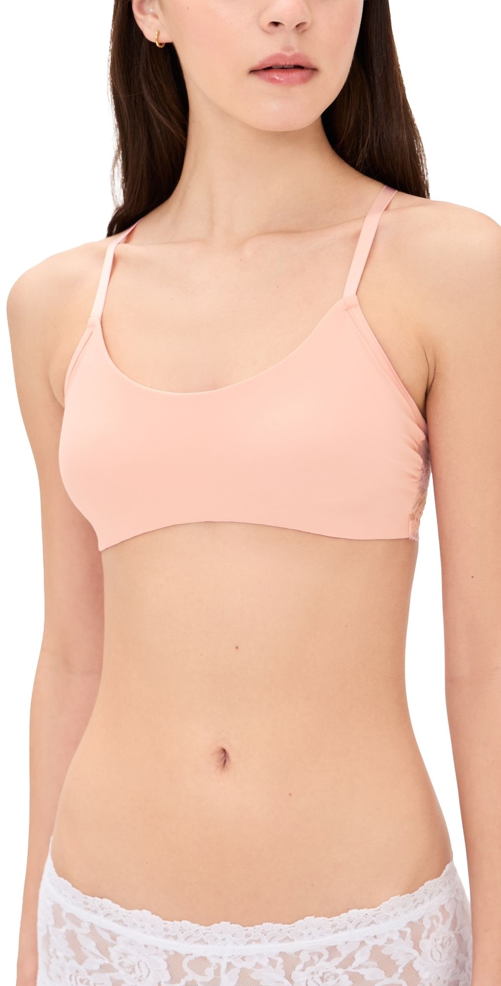 Commando Double Take Lace Racerback Bralette Blush L/XL