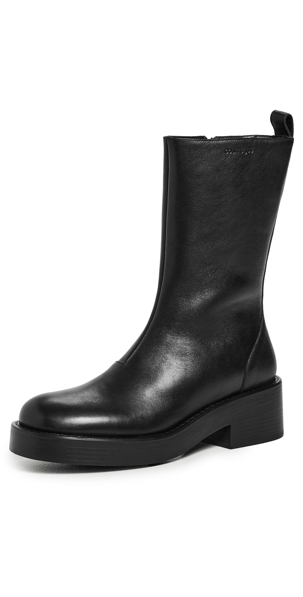Courrèges Rider Leather Boots Black 36