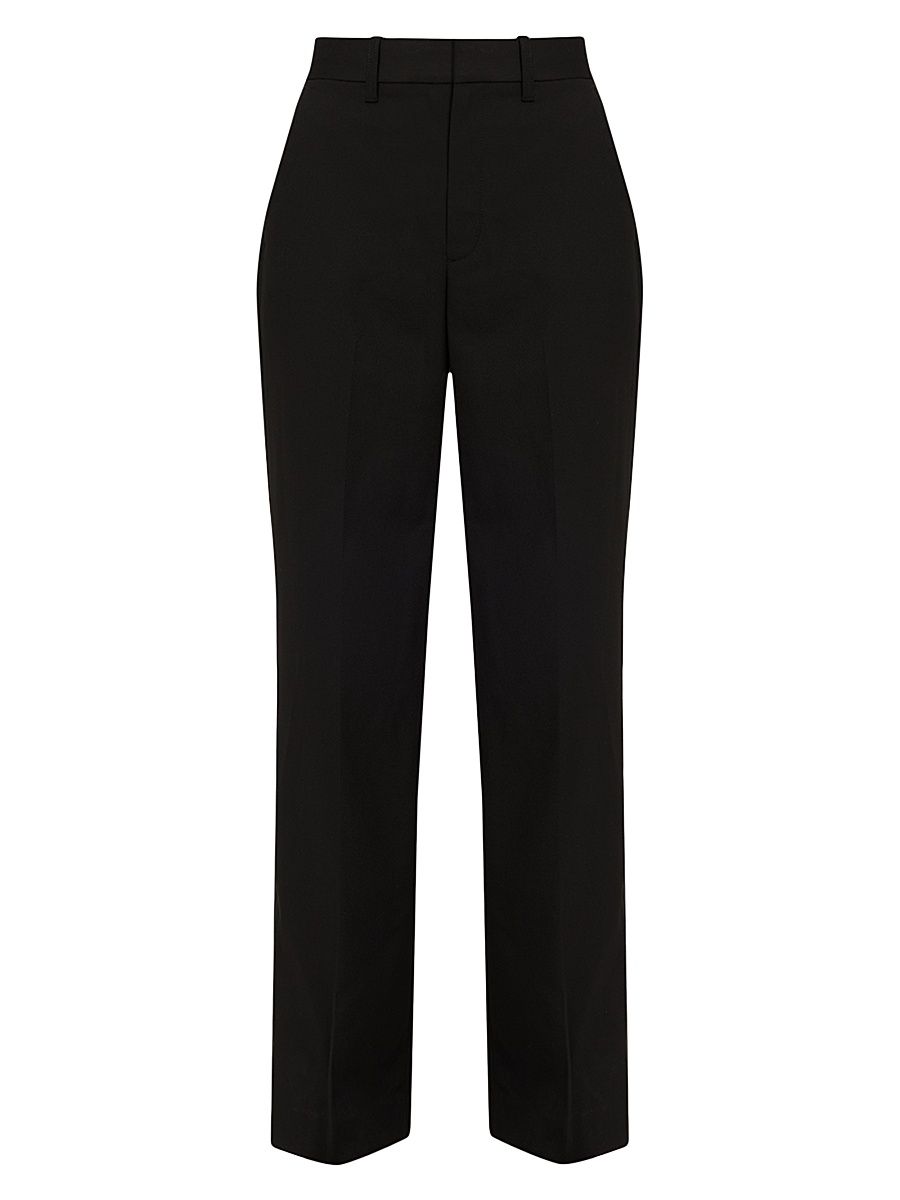 Women's Hirsh Wool Straight-Leg Pants - Black - Size 14