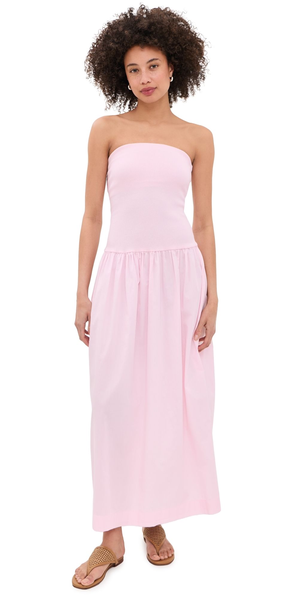 Enza Costa Cotton Bandeau Dress Cherry Blossom L