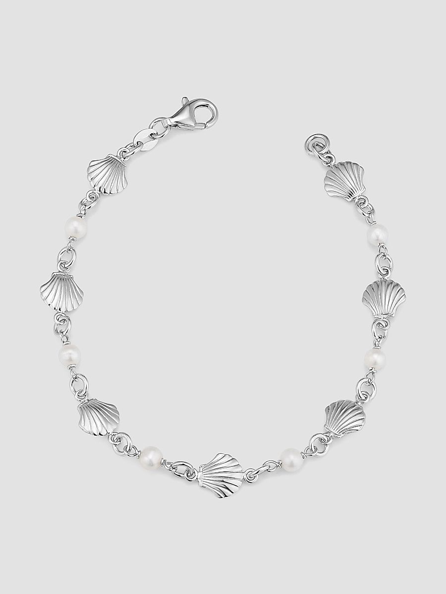 Women's Ocean Treasures Station Bracelet in Sterling Silver - Silver - Size 7.5