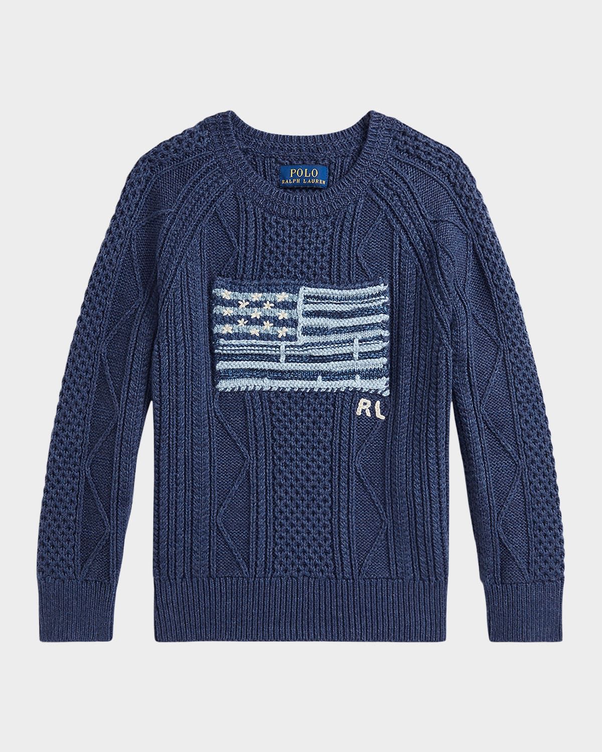 Boy & apos;s Cotton Faded Flag Sweater