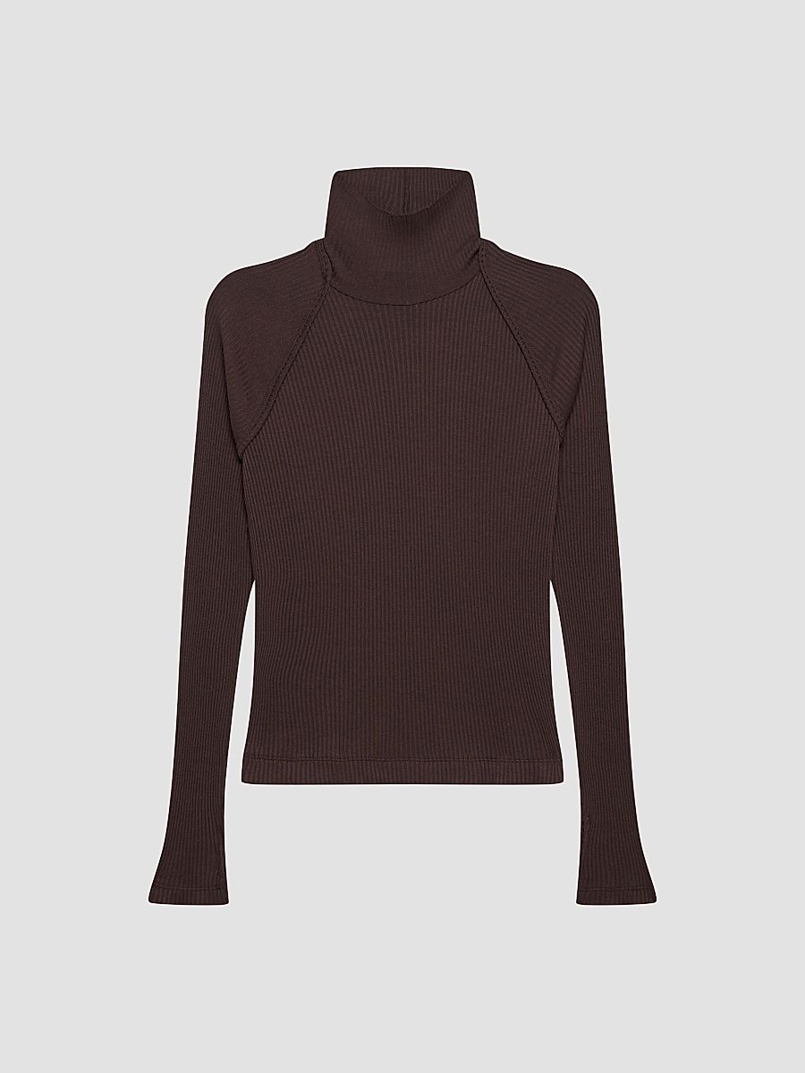 Helmut Lang Women's Layered Ribbed Sweater - Truffle - Size XL
