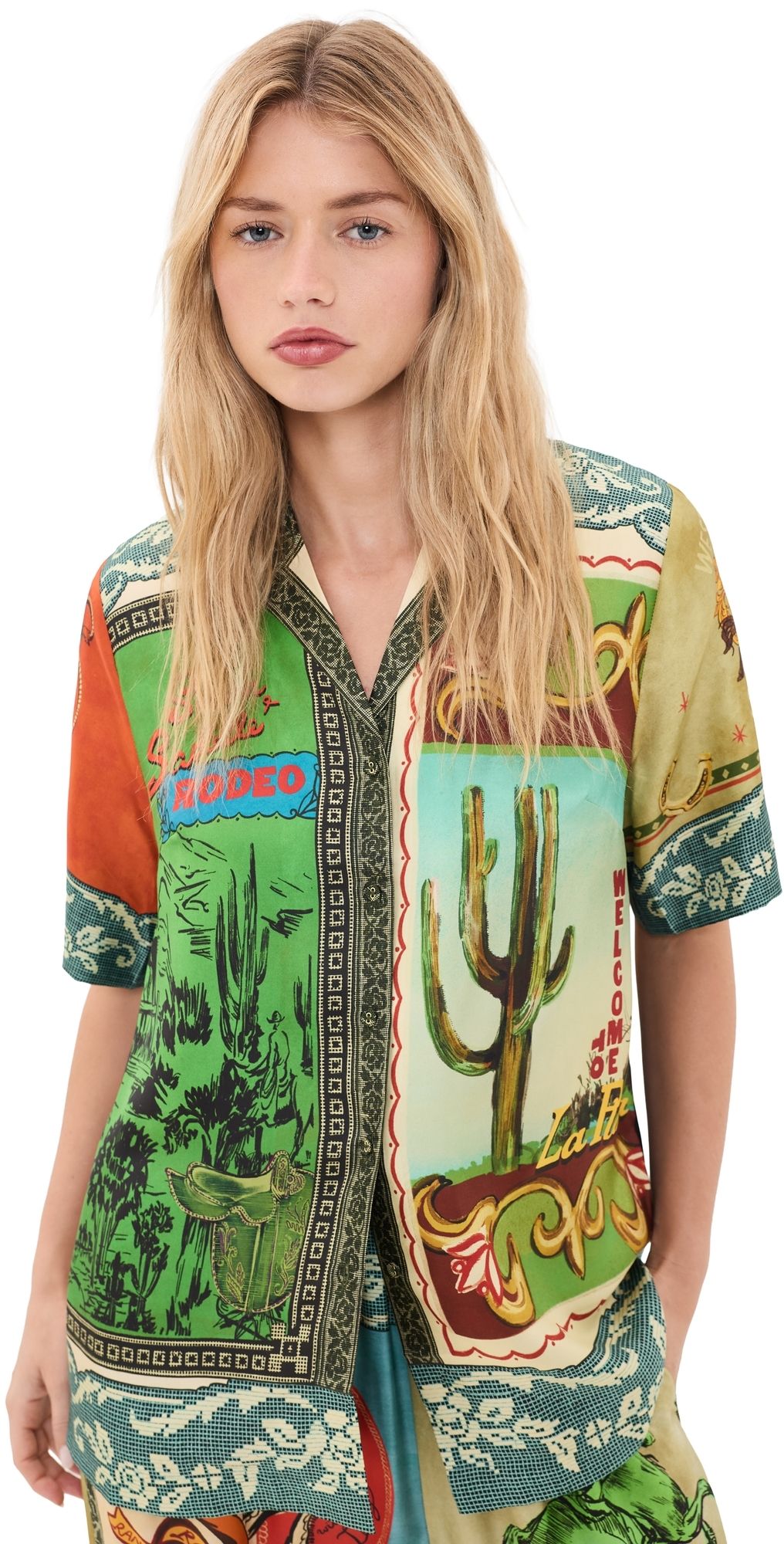 ALÉMAIS Ace Silk Button Down Shirt Multi 8