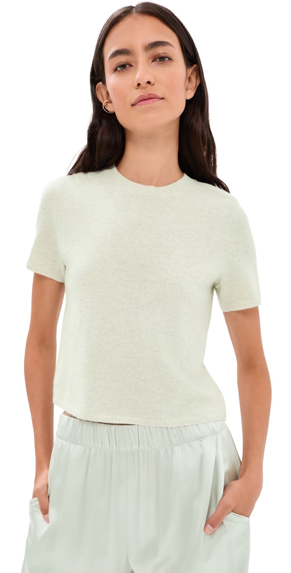 Sablyn Charleston Relaxed Crew Cashmere Tee Blizzard XS