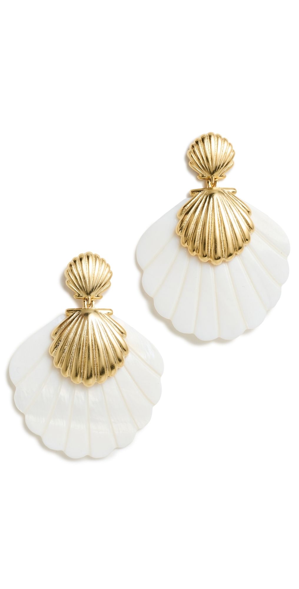 Brinker + Eliza Lula Earrings MOP/Gold One Size
