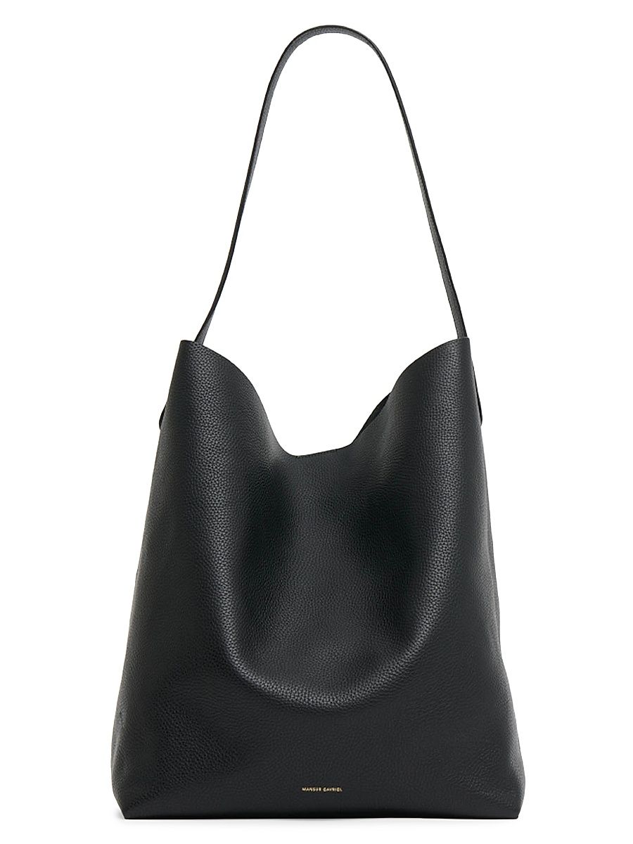 Women's Maxi Everyday Cabas Leather Tote Bag - Black