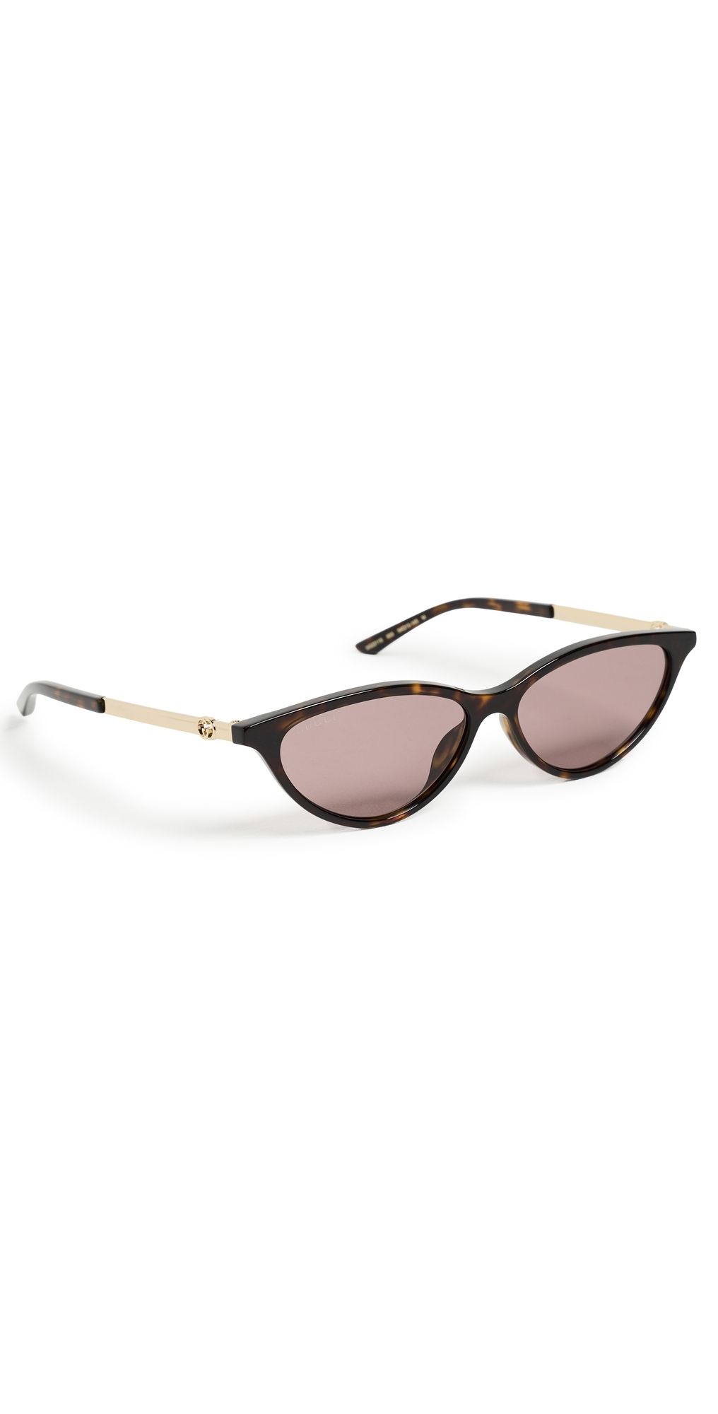 Gucci GG2211S Cat Eye Sunglasses Havana/Gold/Violet One Size