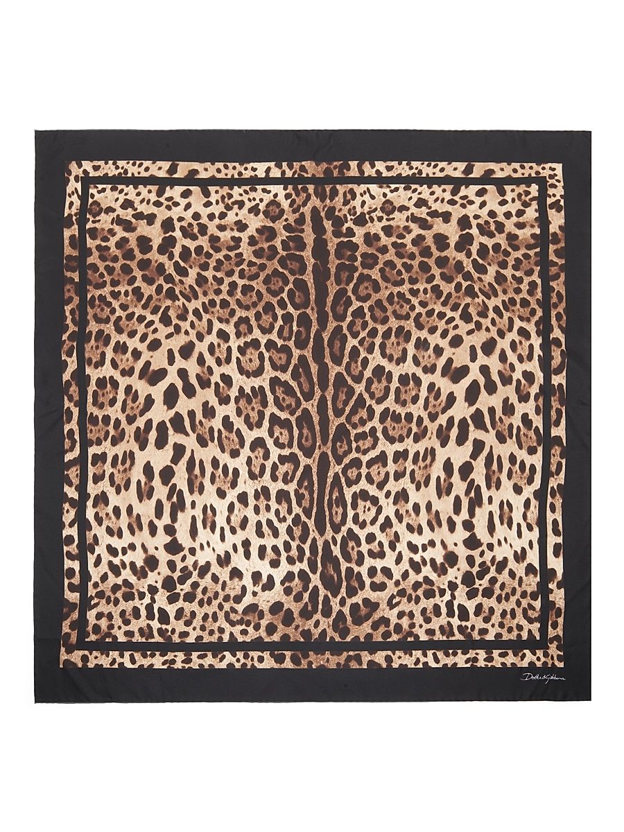 Women's Leopard-Print Silk Foulard - Leopard