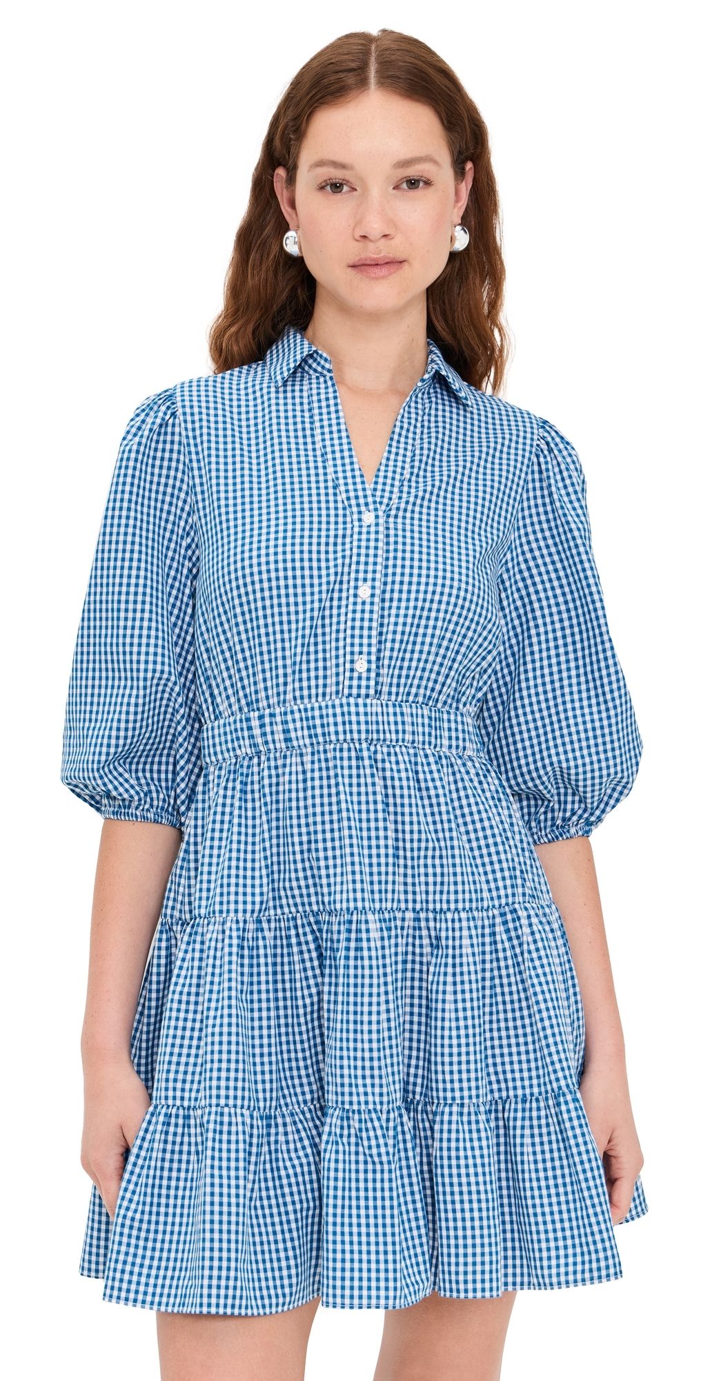 Playa Lucila Collared Dress Blue Gingham S