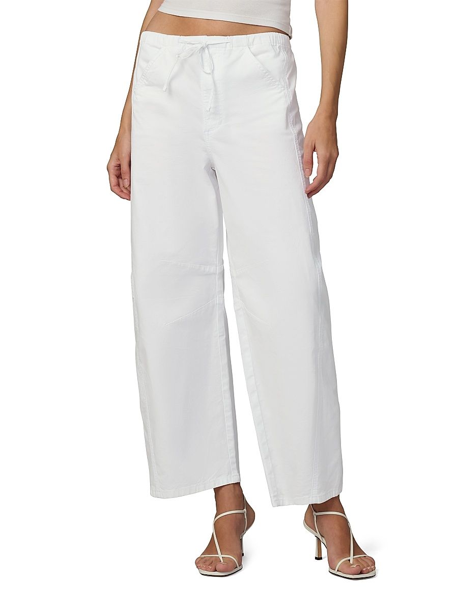 Women's The Bowie Wide-Leg Drawstring Pants - White - Size XS