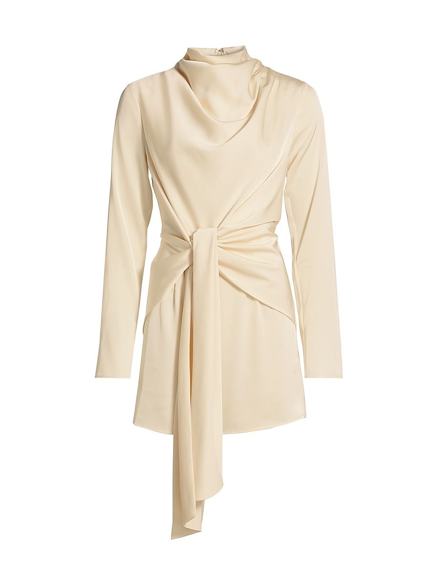 Women's Elara Tie-Waist Minidress - Ivory - Size 8