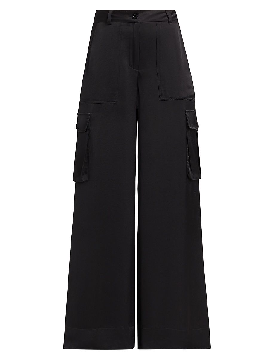 Women's Maia Satin Cargo Pants - Jet - Size 10