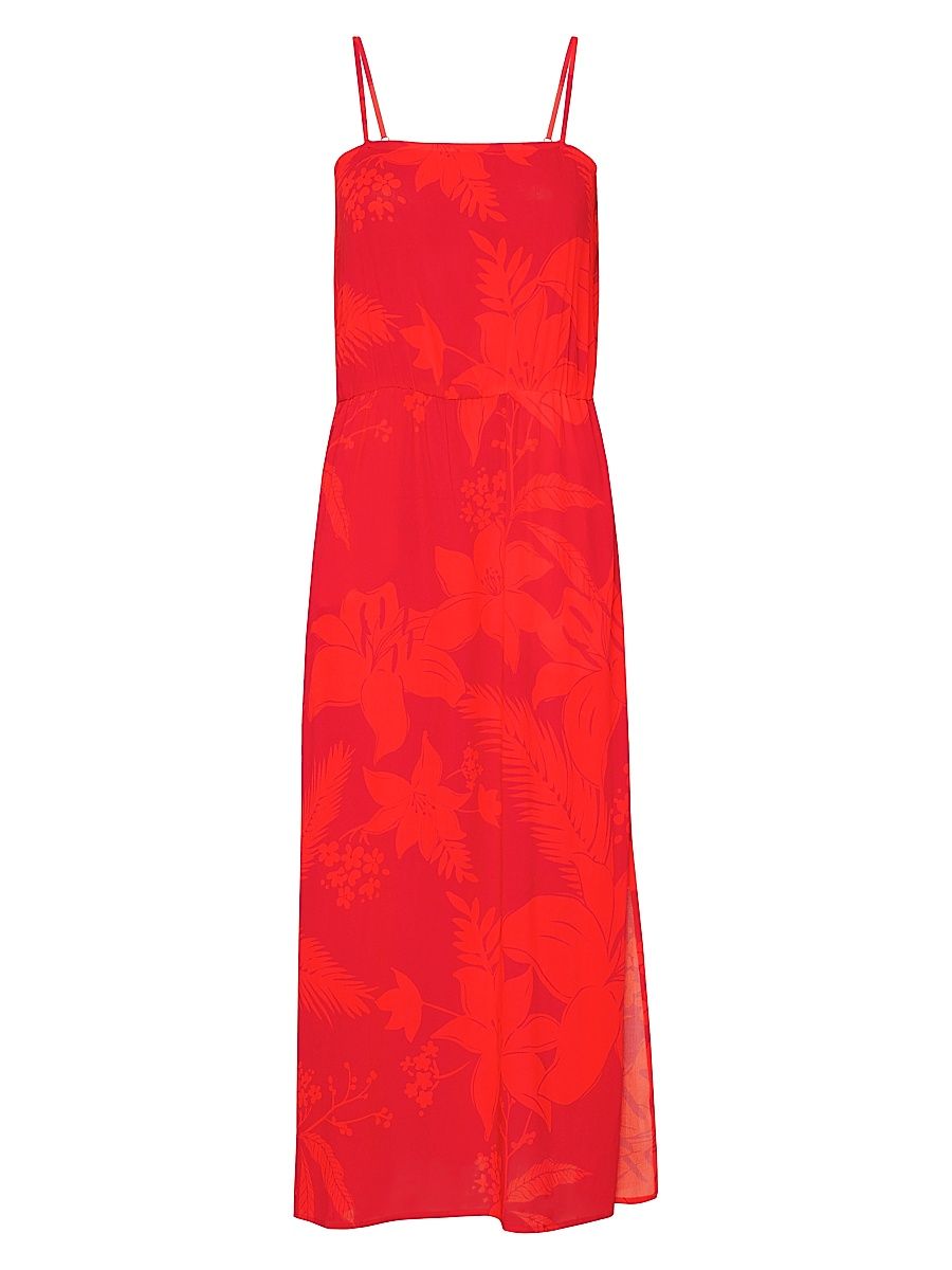 Women's Flower Power Sleeveless Midi-Dress - Lipstick - Size Medium