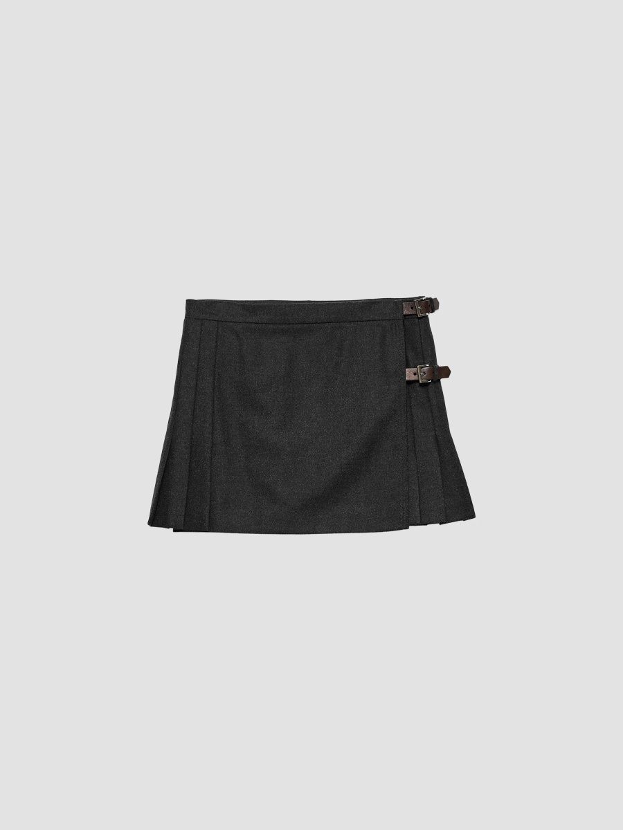Prada Women's Wool Mini-Skirt - Grey - Size 10