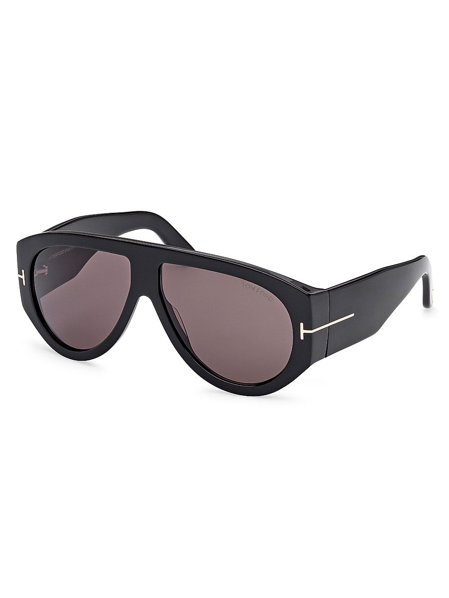 Men's Bronson 60MM Pilot Sunglasses - Shiny Black Purple