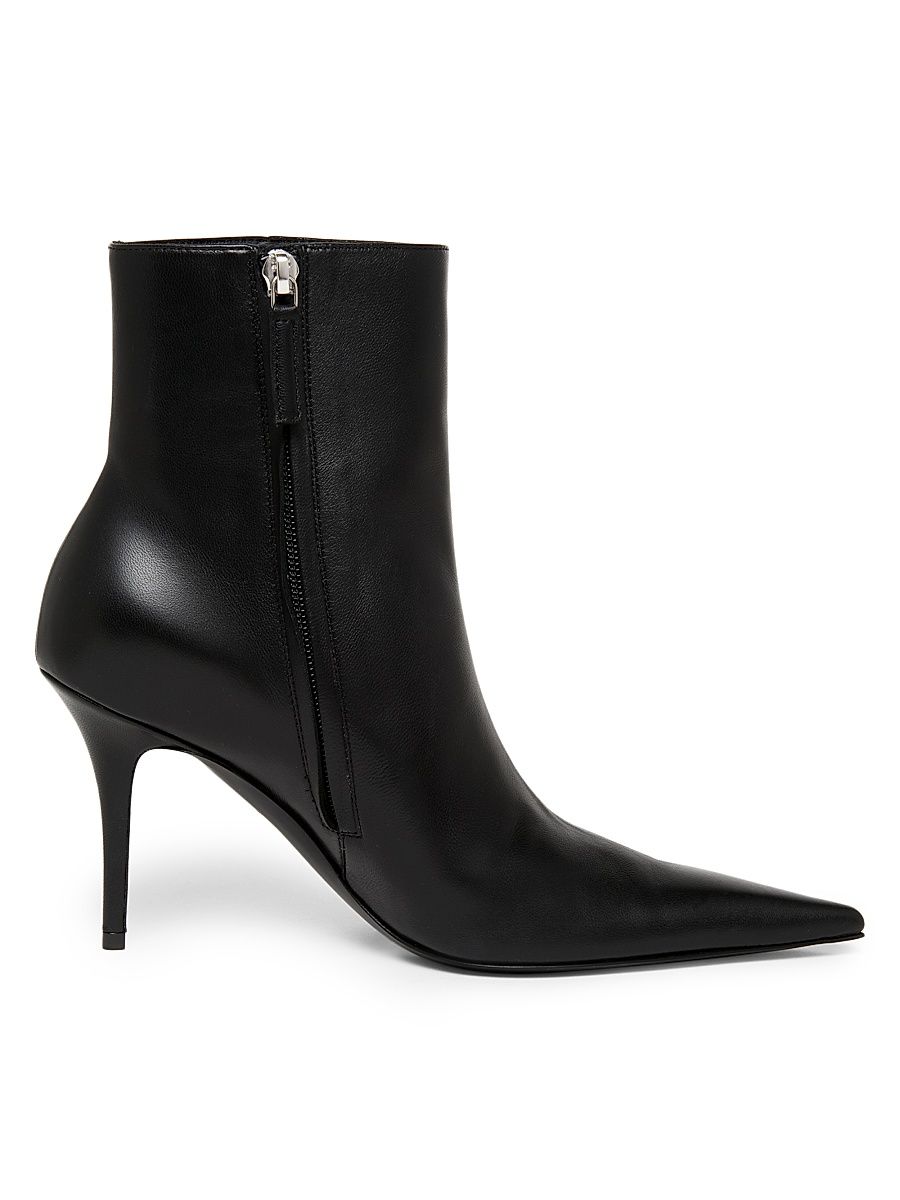 Women's Barbara Leather Ankle Boots - Nappa Black - Size 12